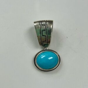 Carolyn Pollack Silver Pendant with Turquoise Stone Bear motif 925